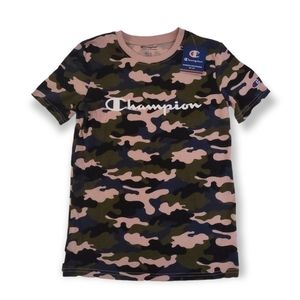 Champion Big Boys (10) Abstract Camo Script Short Sleeve T-Shirt